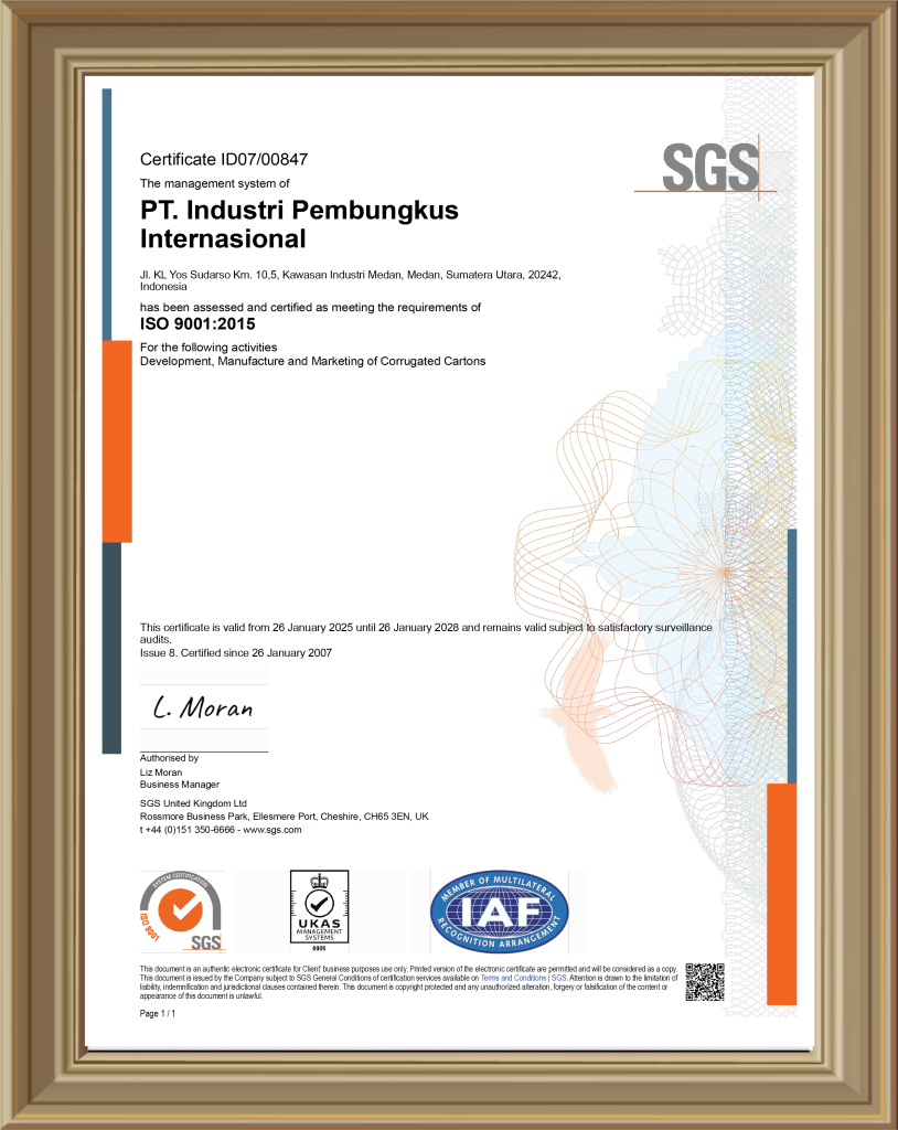 Certificate ISO 9001:2015