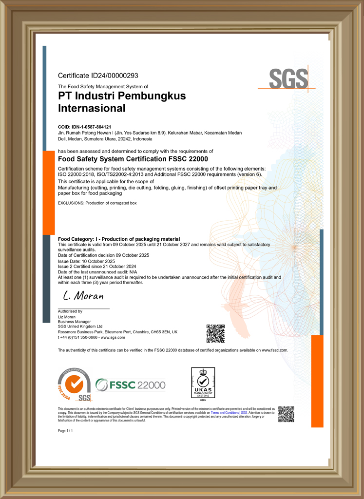 Certificate FSSC 22000
