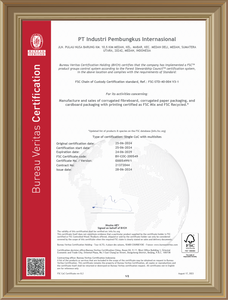 Certificate FSC COC