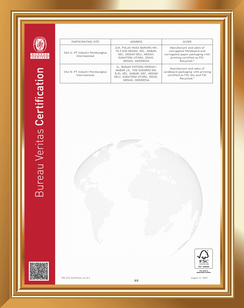 Certificate FSC COC