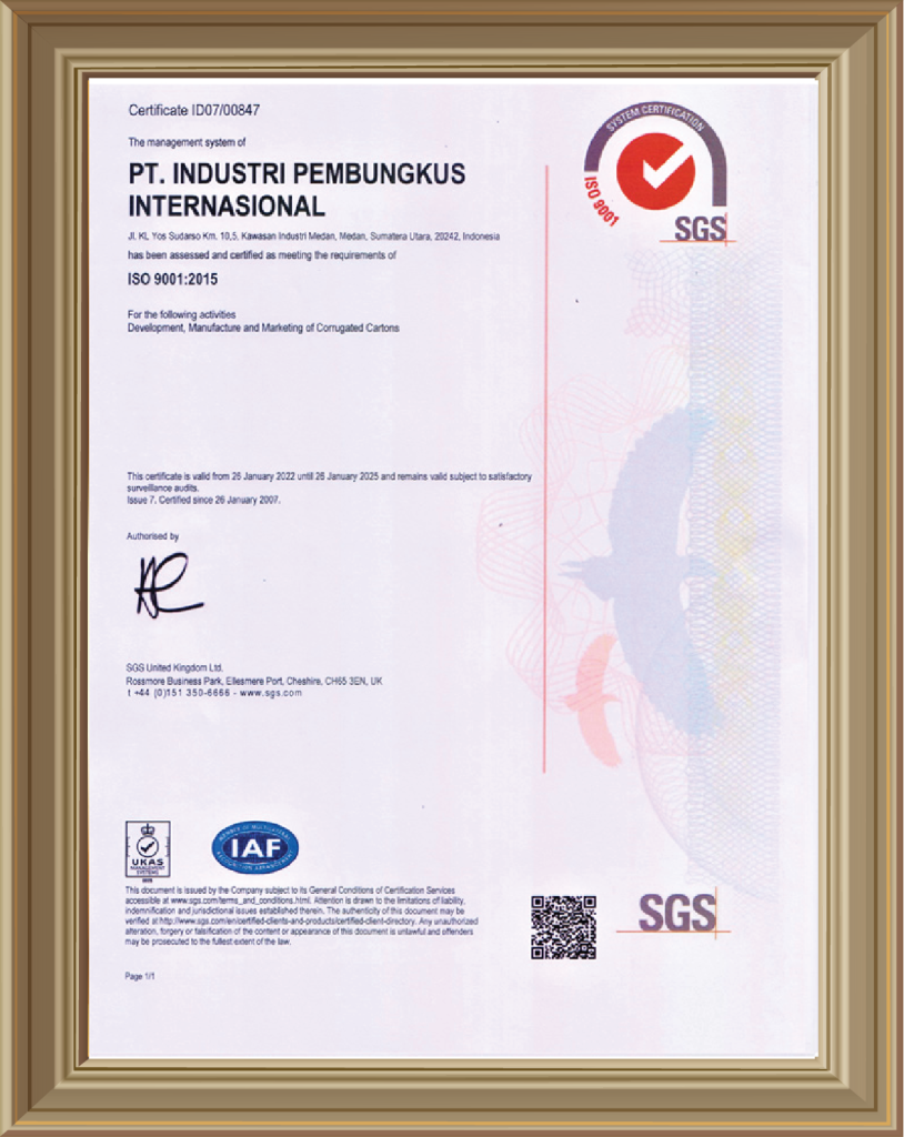 Certificate ISO 9001